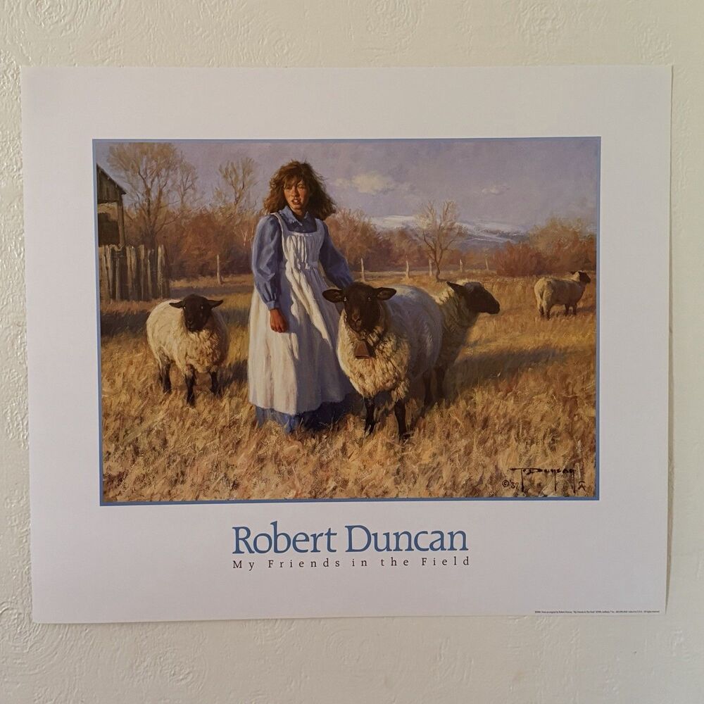Robert Duncan My Friends In The Field 1989 Poster Print Lithograph 22x25.5”